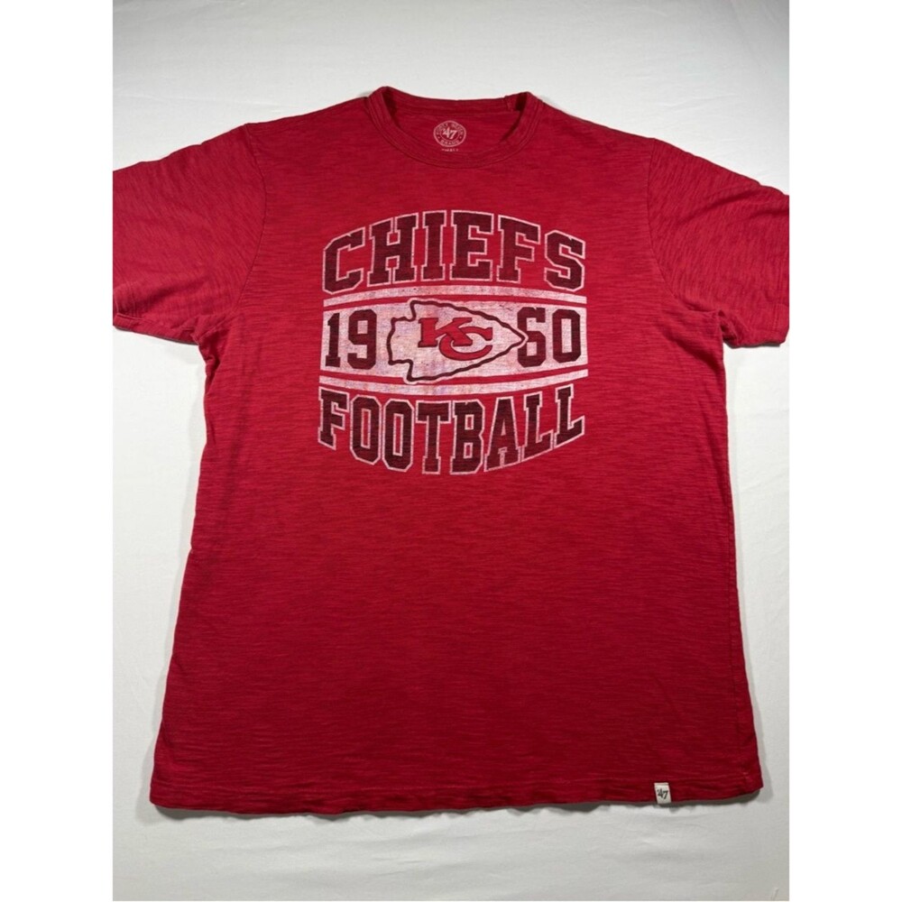 '47 Brand Kansas City Chiefs Distressed Graphic Slub Tee - Small - Red NFL
